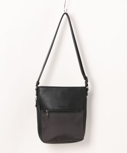 m.f.editorial(エムエフエディトリアル)の「m.f.エディトリアル メンズ 縦型 ミニショルダーバッグ(ショルダーバッグ・メンズ・グレー系その他2/ブラック・FREE)」の14枚目の写真