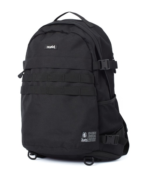 X-girl（エックスガール）の「FACE LABEL ADVENTURE BACKPACK（バックパック/リュック・レディース・グレー/ブラック・ONE SIZE）」の2枚目の写真