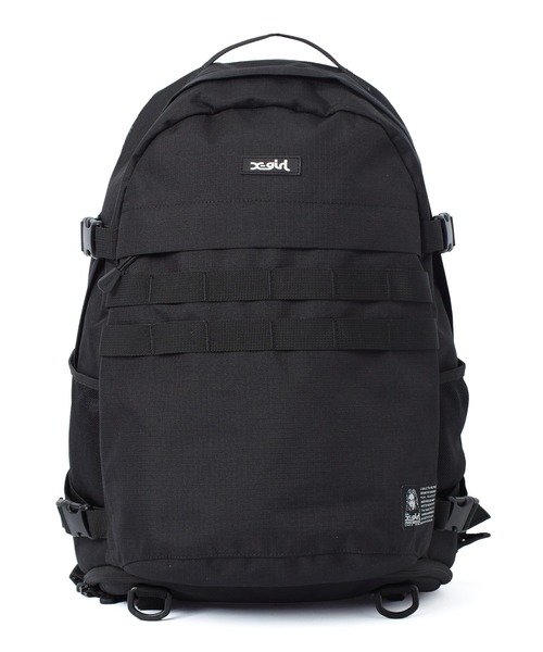 X-girl（エックスガール）の「FACE LABEL ADVENTURE BACKPACK（バックパック/リュック・レディース・グレー/ブラック・ONE SIZE）」の4枚目の写真