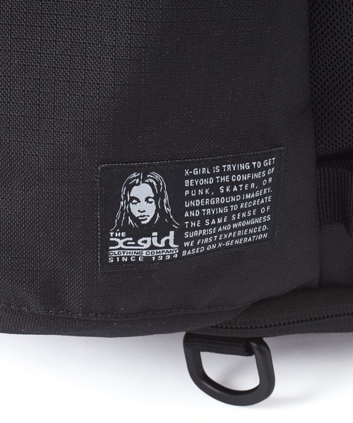 X-girl（エックスガール）の「FACE LABEL ADVENTURE BACKPACK（バックパック/リュック・レディース・グレー/ブラック・ONE SIZE）」の13枚目の写真