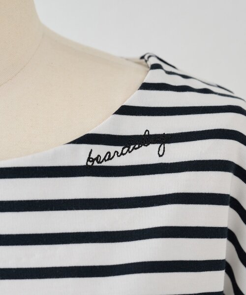 BEARDSLEY（ビアズリー）の「イニシャル入りボーダーチュニック（Tシャツ/カットソー・レディース・ネイビー/ブラック・FREE）」の21枚目の写真