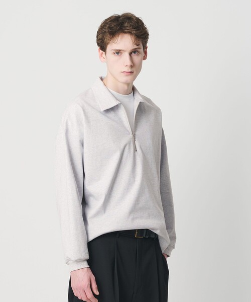 BEAUTY&YOUTH UNITED ARROWS(ビューティーアンドユースユナイテッドアローズ)の「DENCE コットン ジップ ポロカットソー(Tシャツ/カットソー・メンズ・ブラック/ライトグレー・XL/S/M/L)」の2枚目の写真