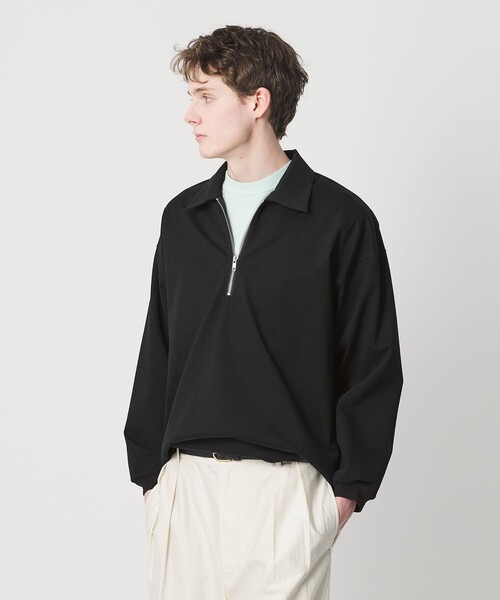 BEAUTY&YOUTH UNITED ARROWS(ビューティーアンドユースユナイテッドアローズ)の「DENCE コットン ジップ ポロカットソー(Tシャツ/カットソー・メンズ・ブラック/ライトグレー・XL/S/M/L)」の6枚目の写真