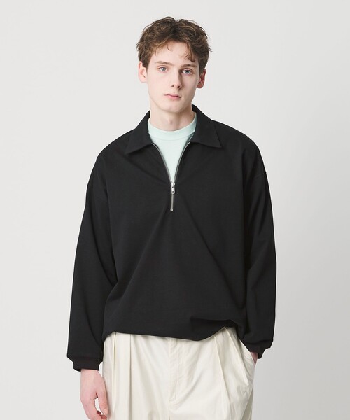 BEAUTY&YOUTH UNITED ARROWS(ビューティーアンドユースユナイテッドアローズ)の「DENCE コットン ジップ ポロカットソー(Tシャツ/カットソー・メンズ・ブラック/ライトグレー・XL/S/M/L)」の7枚目の写真