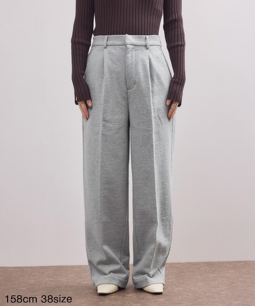 ADAM ET ROPE'(アダムエロペ)の「【WEB限定】スウェットワイドスラックス(スラックス・レディース・グレー/ホワイト系その他5/ブラック・38/36)」の18枚目の写真