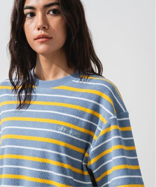 OFFSHORE(オフショア)の「PILE BORDER TEE(Tシャツ/カットソー・メンズ・ブルー/グリーン・XL/L/M/S)」の15枚目の写真