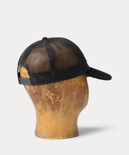 RRL（ダブル アール エル）の「コーデュロイビル デニム トラッカー キャップ（キャップ・メンズ・ブラック系1・ONE）」の4枚目の写真
