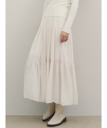 GNGB（ジーエンジービー）の「カンカンバンディングロングスカート_ホワイト（スカート）」