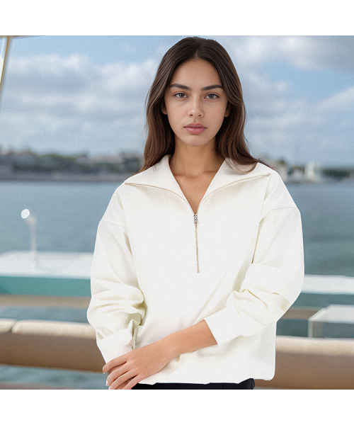 ACUD(アクド)の「Half Zip-up Sportive Blouse _Ivory(その他トップス・レディース・アイボリー・FREE)」の1枚目の写真