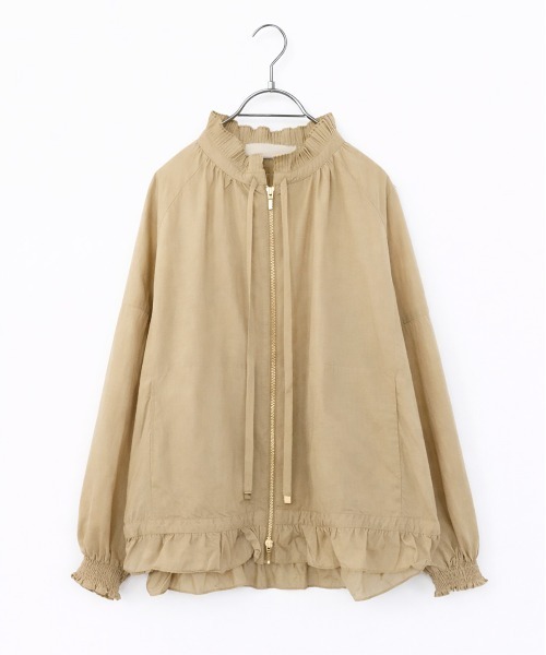 Marilyn Moon(マリリンムーン)の「pleats sheer dolman blouson(ブルゾン・レディース・ホワイト/ベージュ/ミント/ブラック・FREE)」の4枚目の写真