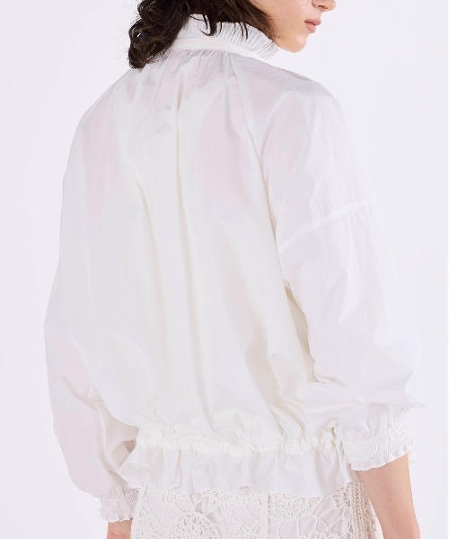 Marilyn Moon(マリリンムーン)の「pleats sheer dolman blouson(ブルゾン・レディース・ホワイト/ベージュ/ミント/ブラック・FREE)」の6枚目の写真
