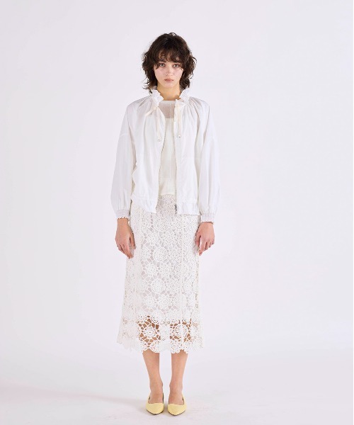 Marilyn Moon(マリリンムーン)の「pleats sheer dolman blouson(ブルゾン・レディース・ホワイト/ベージュ/ミント/ブラック・FREE)」の15枚目の写真