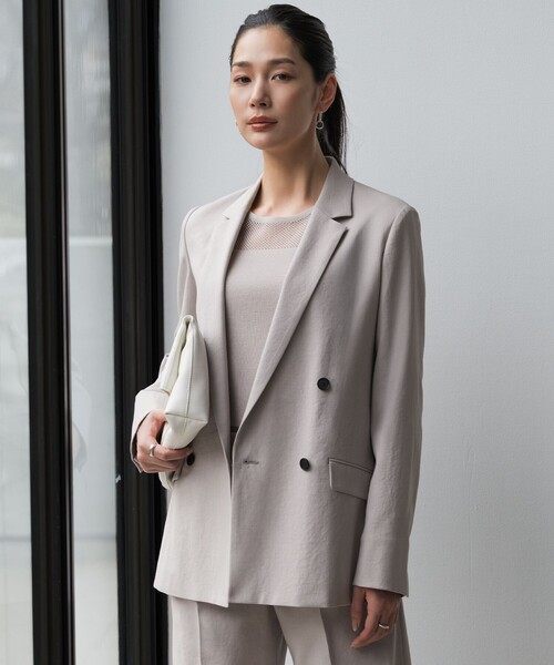 iCB【撥水・洗える】 LooseWeave ダブルブレストジャケット LooseWeave ダブルブレストジャケット / ICB | ファッション通販