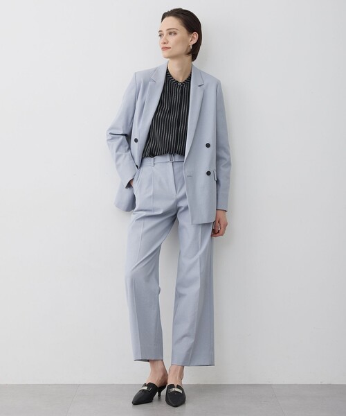 ICB（アイシービー）の「LooseWeave ダブルブレストジャケット（テーラードジャケット・レディース・ダルブルー系/ライトイエロー系・6/4/2/0）」の18枚目の写真