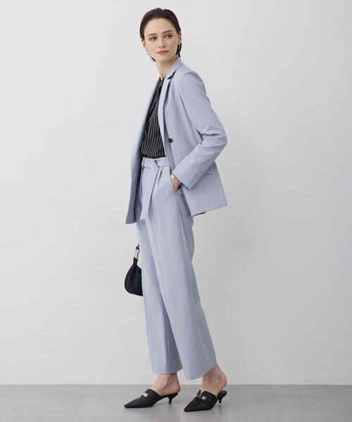 ICB（アイシービー）の「LooseWeave ダブルブレストジャケット（テーラードジャケット・レディース・ダルブルー系/ライトイエロー系・6/4/2/0）」の19枚目の写真