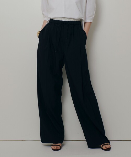 allureville（アルアバイル）の「【ATELIER Line】ドローコードイージーパンツ（その他パンツ・レディース・ブラック/ベージュ・1/2）」の2枚目の写真