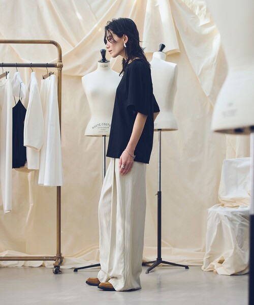 allureville（アルアバイル）の「【ATELIER Line】ドローコードイージーパンツ（その他パンツ・レディース・ブラック/ベージュ・1/2）」の8枚目の写真