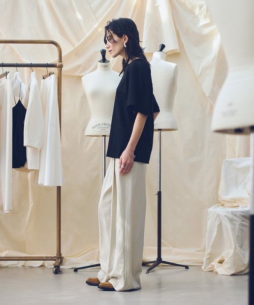 allureville（アルアバイル）の「【ATELIER Line】ドローコードイージーパンツ（その他パンツ・レディース・ブラック/ベージュ・1/2）」の3枚目の写真