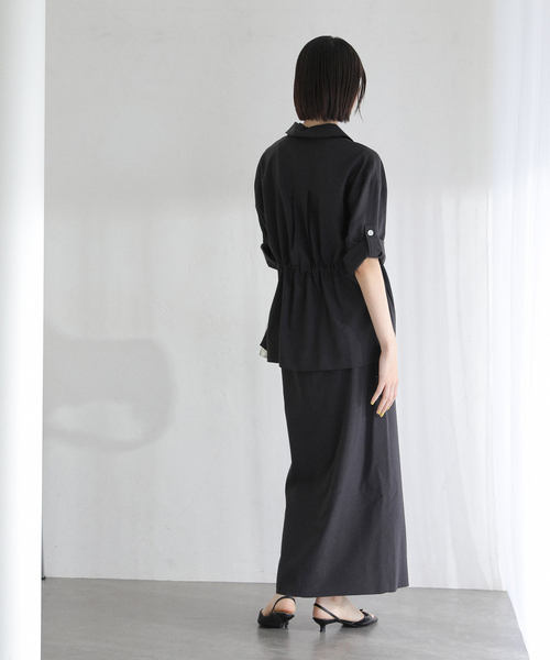 La TOTALITE（ラトータリテ）の「【洗える】リネン混ワークシャツジャケット（その他アウター・レディース・スカイブルー/アイボリー/ブラック・FREE）」の6枚目の写真