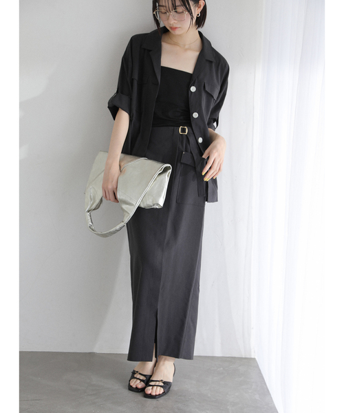 La TOTALITE（ラトータリテ）の「【洗える】リネン混ワークシャツジャケット（その他アウター・レディース・スカイブルー/アイボリー/ブラック・FREE）」の7枚目の写真