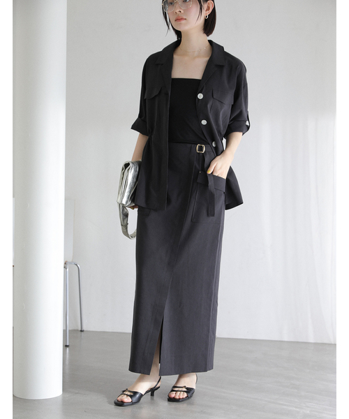 La TOTALITE（ラトータリテ）の「【洗える】リネン混ワークシャツジャケット（その他アウター・レディース・スカイブルー/アイボリー/ブラック・FREE）」の8枚目の写真