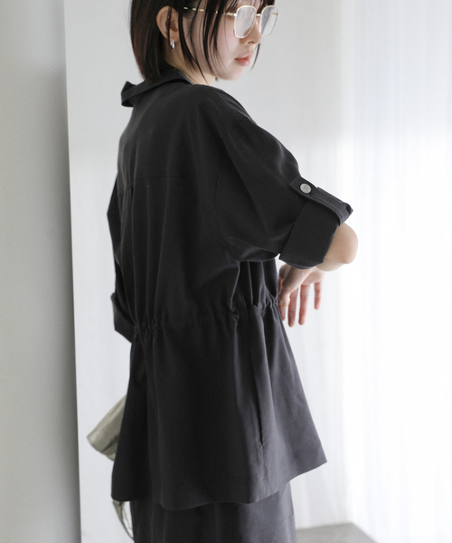 La TOTALITE（ラトータリテ）の「【洗える】リネン混ワークシャツジャケット（その他アウター・レディース・スカイブルー/アイボリー/ブラック・FREE）」の12枚目の写真