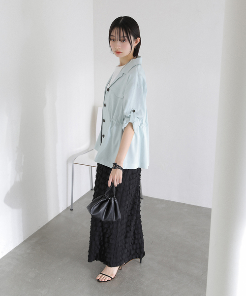 La TOTALITE（ラトータリテ）の「【洗える】リネン混ワークシャツジャケット（その他アウター・レディース・スカイブルー/アイボリー/ブラック・FREE）」の21枚目の写真