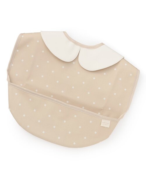 petit main（プティマイン）の「衿つきお食事エプロン（マグ/哺乳瓶/お食事グッズ・キッズ・ベージュ/ライトピンク/オフホワイト/ライトブルー・F）」の2枚目の写真