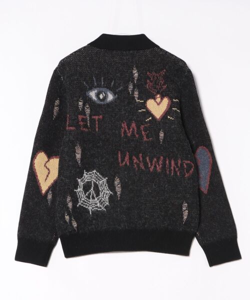 ALLSAINTS（オールセインツ）の「MELLER ZIP UP JACQUARD CARDIGAN | MELLER ジップアップ ジャカード カーディガン（カーディガン/ボレロ・メンズ・ブラック・XS/S/M/L）」の3枚目の写真