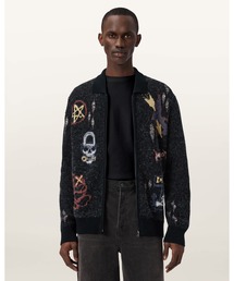 ALLSAINTS（オールセインツ）の「MELLER ZIP UP JACQUARD CARDIGAN | MELLER ジップアップ ジャカード カーディガン（カーディガン/ボレロ）」