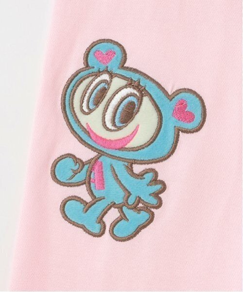 ナルミヤキャラクターズ（ナルミヤキャラクターズ）の「ナカムラくん 袖アップリケTシャツ（Tシャツ/カットソー・レディース・ホワイト/ピンク・F）」の6枚目の写真