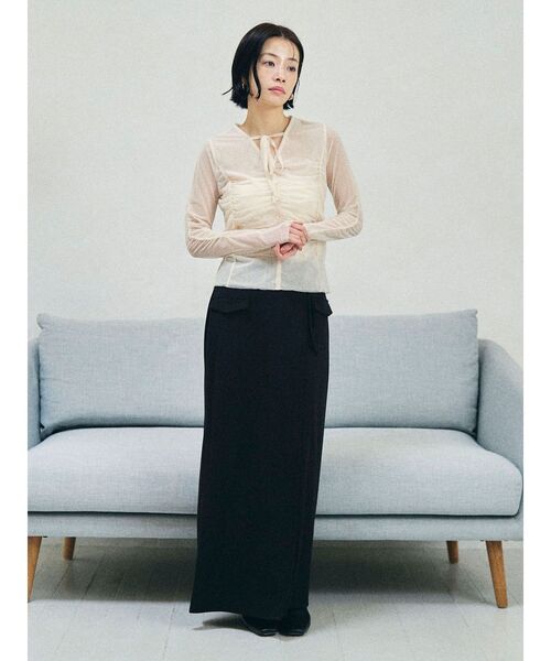 LAGUNAMOON（ラグナムーン）の「デザインポケットラップカットスカート（スカート・レディース・ブラック/アイボリー/ベージュ・MEDIUM/SMALL）」の9枚目の写真