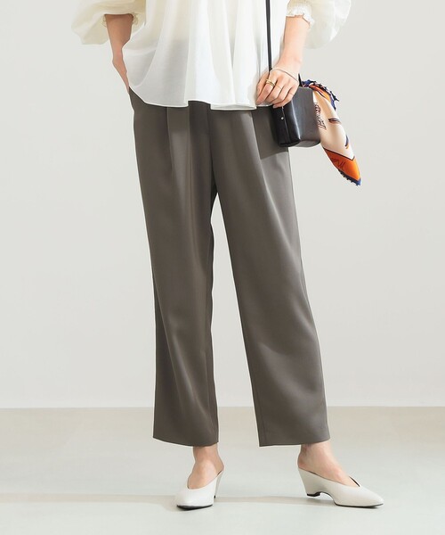 Demi-Luxe BEAMS（デミルクス ビームス）の「トリアセ ポリエステル ツイル ドロストパンツ（スラックス・レディース・レッド系その他/オリーブ・38/36）」の7枚目の写真
