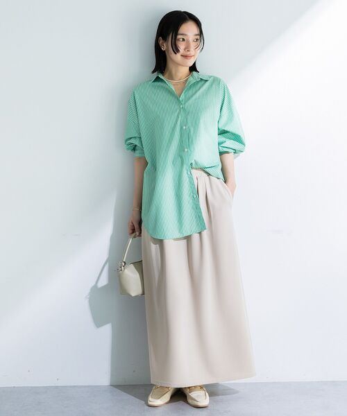 Green　Parks（グリーンパークス）の「楽ちんリップルIラインスカート（スカート・レディース・パープル/ライトベージュ/ブラック・FREE）」の12枚目の写真