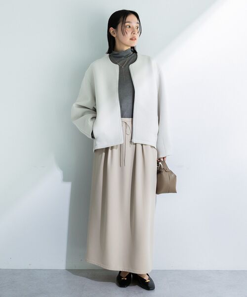 Green　Parks（グリーンパークス）の「楽ちんリップルIラインスカート（スカート・レディース・パープル/ライトベージュ/ブラック・FREE）」の14枚目の写真