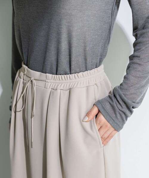 Green　Parks（グリーンパークス）の「楽ちんリップルIラインスカート（スカート・レディース・パープル/ライトベージュ/ブラック・FREE）」の18枚目の写真