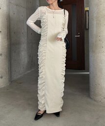 CAPRICIEUX LE'MAGE | 【セレモニーシーンにも◎】ギャザーキャミワンピース(ワンピース)