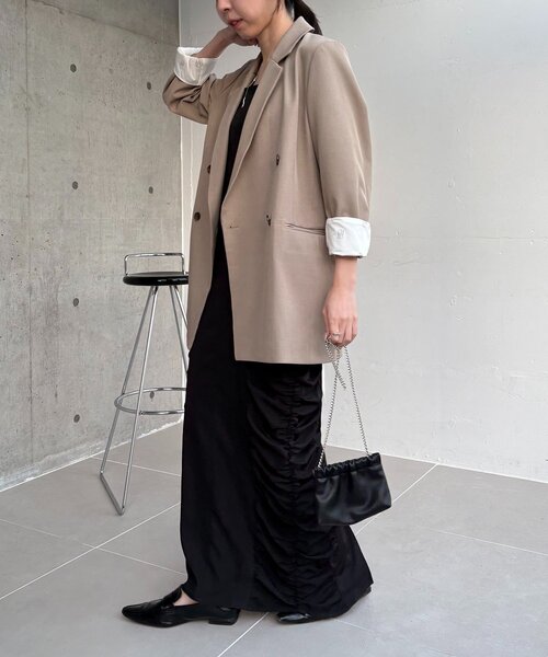 CAPRICIEUX LE'MAGE(カプリシューレマージュ)の「【セレモニーシーンにも◎】ギャザーキャミワンピース(ワンピース・レディース・ホワイト系その他/ブラック・PS/FREE)」の22枚目の写真