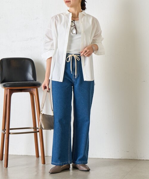 Jena espace merveilleux（ジェナ　エスパスメルヴェイユ）の「【ZOZOTOWN限定】フロントタックシャツ（シャツ/ブラウス・レディース・オフホワイト/ベージュ/ブルー・FREE）」の9枚目の写真