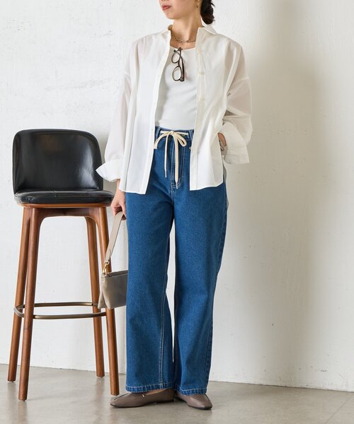 Jena espace merveilleux（ジェナ　エスパスメルヴェイユ）の「【ZOZOTOWN限定】フロントタックシャツ（シャツ/ブラウス・レディース・オフホワイト/ベージュ/ブルー・FREE）」の12枚目の写真