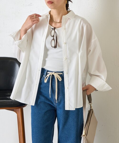 Jena espace merveilleux（ジェナ　エスパスメルヴェイユ）の「【ZOZOTOWN限定】フロントタックシャツ（シャツ/ブラウス・レディース・オフホワイト/ベージュ/ブルー・FREE）」の13枚目の写真