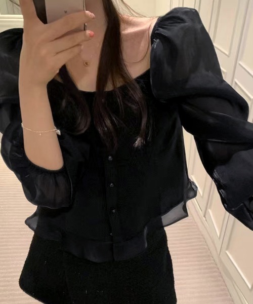 スクエアネック×パフスリーブブラウス（シャツ/ブラウス）｜ReRe（リリ