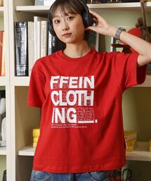 【FFEIN(フェイン)】線画グラフィックロゴショート丈Tシャツ / Tシャツ クルーネック 半袖 プリント 【短丈】
