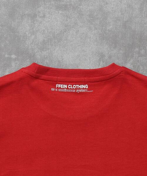 FFEIN（フェイン）の「【FFEIN（フェイン）】線画グラフィックロゴショート丈Tシャツ / Tシャツ クルーネック 半袖 プリント 【短丈】（Tシャツ/カットソー・メンズ・レモンイエロー/ネイビー/レッド・LARGE/MEDIUM/SMALL）」の16枚目の写真
