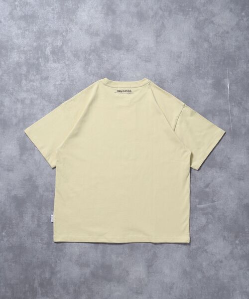 FFEIN（フェイン）の「【FFEIN（フェイン）】線画グラフィックロゴショート丈Tシャツ / Tシャツ クルーネック 半袖 プリント 【短丈】（Tシャツ/カットソー・メンズ・レモンイエロー/ネイビー/レッド・LARGE/MEDIUM/SMALL）」の18枚目の写真