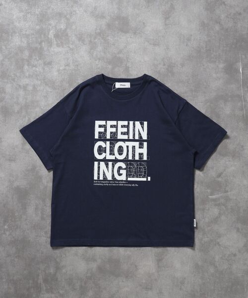 FFEIN（フェイン）の「【FFEIN（フェイン）】線画グラフィックロゴショート丈Tシャツ / Tシャツ クルーネック 半袖 プリント 【短丈】（Tシャツ/カットソー・メンズ・レモンイエロー/ネイビー/レッド・LARGE/MEDIUM/SMALL）」の21枚目の写真