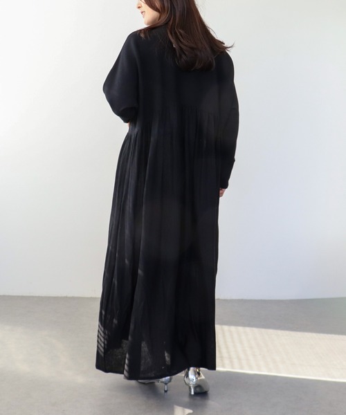 Three Four Time（ｽﾘｰﾌｫｰﾀｲﾑ）の「ギャザーニットワンピース（ワンピース・レディース・オレンジ/ブラック・FREE）」の17枚目の写真