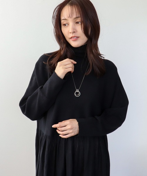 Three Four Time（ｽﾘｰﾌｫｰﾀｲﾑ）の「ギャザーニットワンピース（ワンピース・レディース・オレンジ/ブラック・FREE）」の18枚目の写真