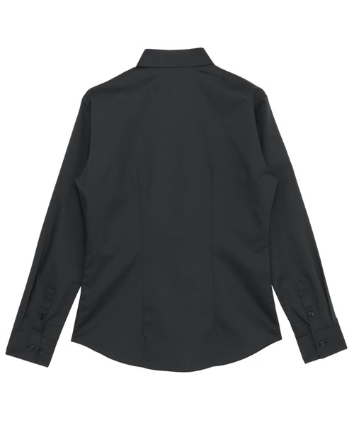 TOKYO SHIRTS(トウキョウシャツ)の「【透け防止】 形態安定ノンアイロン レギュラー 長袖ビジネスワイシャツ(ビジネスシャツ・レディース・ブラック・S/M/L/LL/XL)」の2枚目の写真