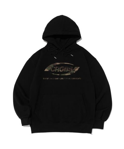 CARGOBROS(カーゴブロス)の「オーバーボックスロゴオーバーフィットフードTシャツ(ブラック/カモ)(パーカー・メンズ・その他・SMALL/MEDIUM/LARGE/X-LARGE/S-M/M-L/L-XL/XL-XXL)」の2枚目の写真